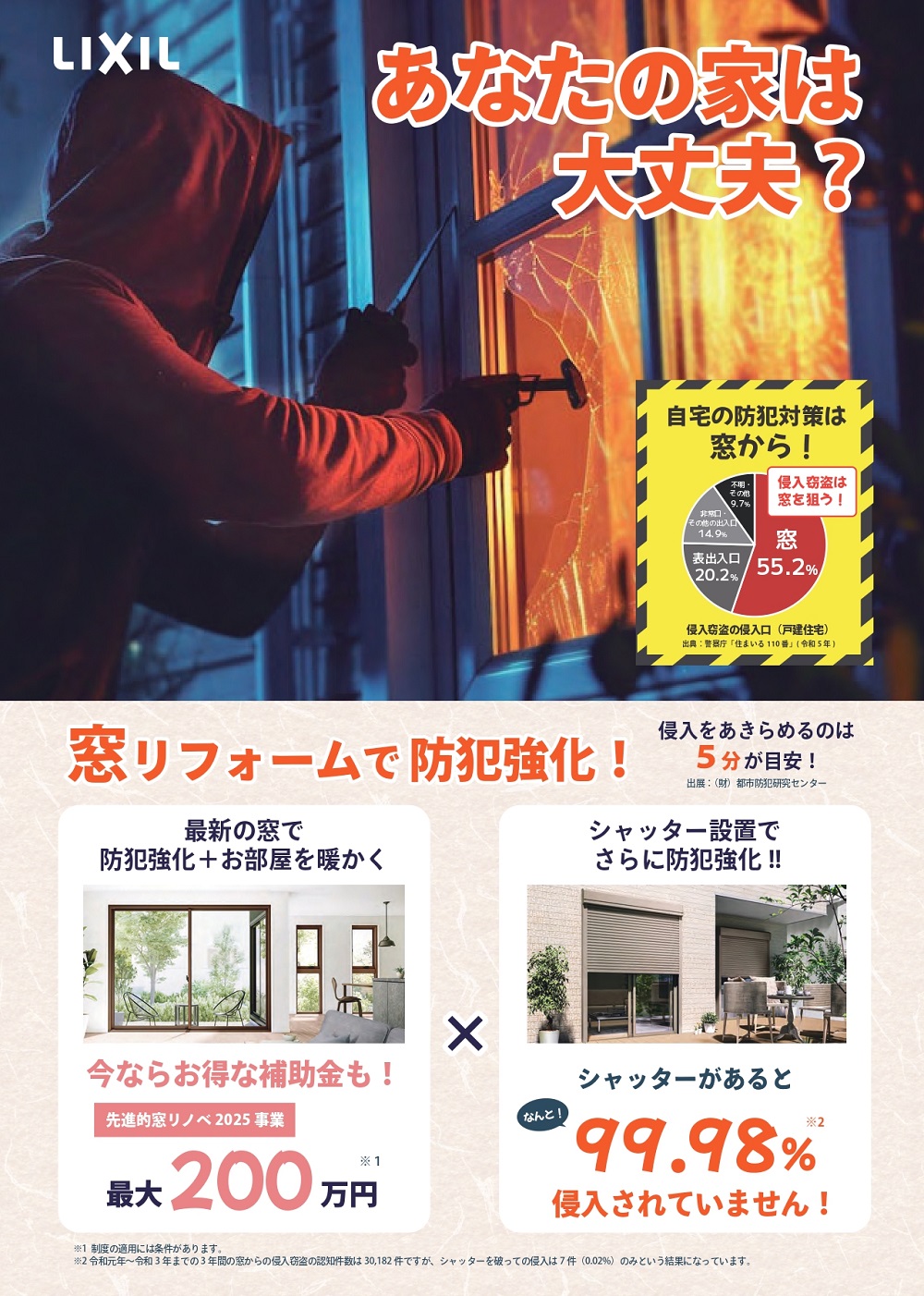 窓シャッター防犯 チラシ